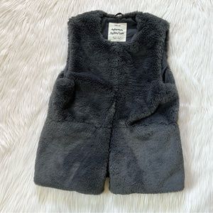 Zara Plush Faux Fur Grey Vest
